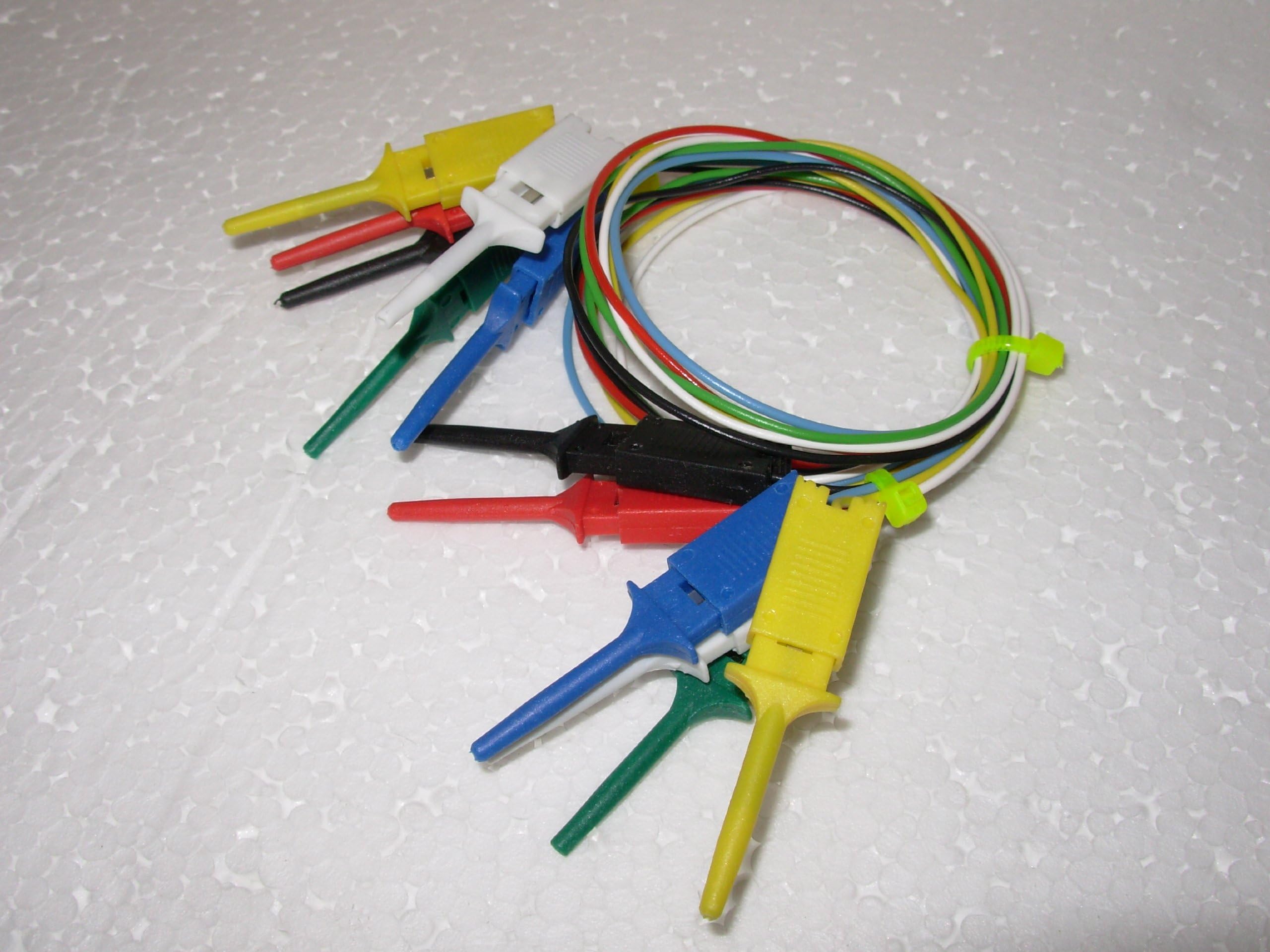 6pcs 6 Color Mini grabber Mini Smd Ic Test Hook Clip Grabber Jumper Wires & Interface Pins