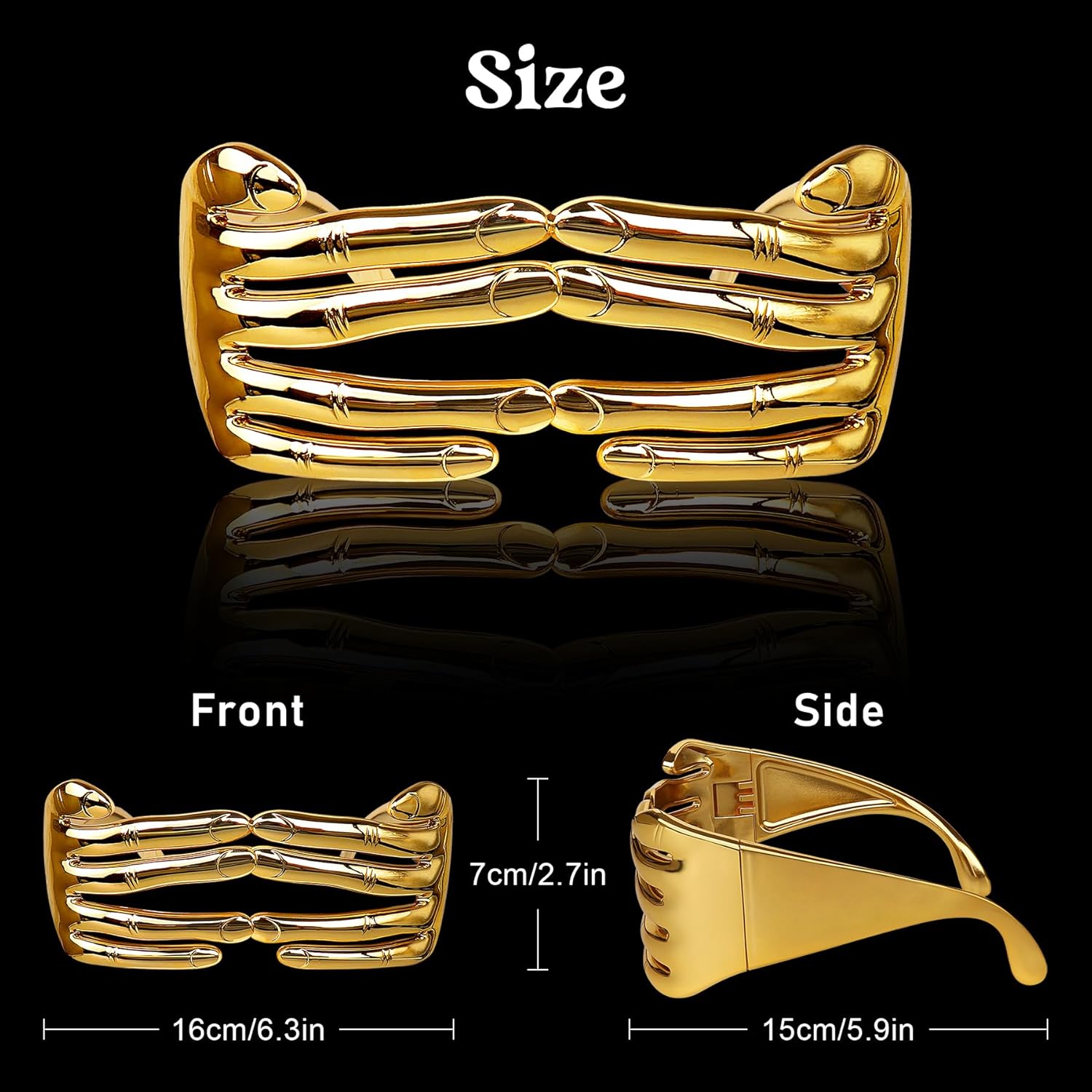 Fortuning's JDS Funny Fingers Shaped Glasses for Birthday Party Costume Golden Sunglasses for Men/Women Eyeglasses for Photo Prop - Image 3