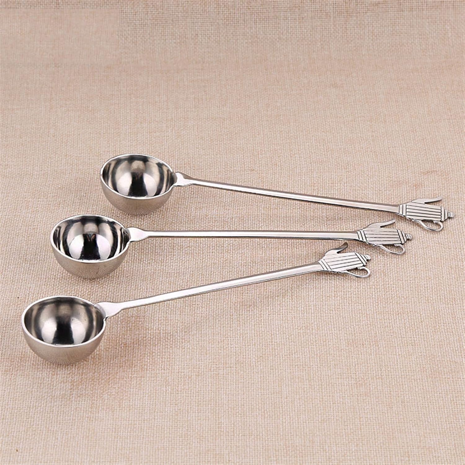 Coffee Scoops Coffee Spoon Stainless Steel Spoons Cafe Tea Silver Measuring Accessories Round Head Scoop
