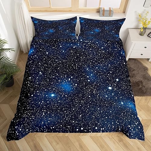 Erosebridal Funda de edredón de cielo estrellado, juego de ropa de cama de galaxia, funda de edredón con temática de astronomía de cielo degradado,