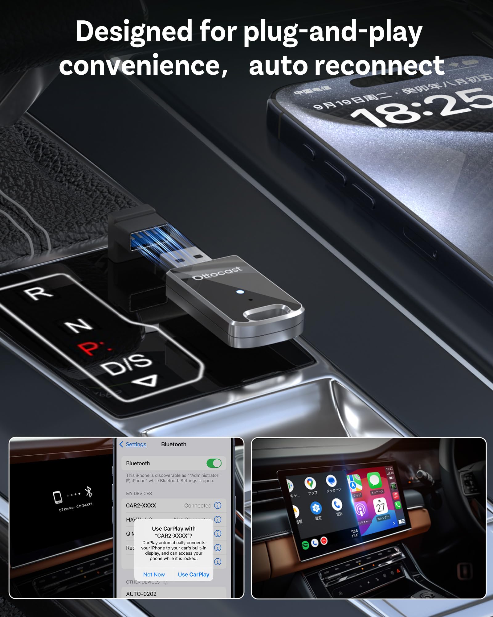 Amazon.com: OTTOCAST Mini 2025 Wireless Carplay Adapter