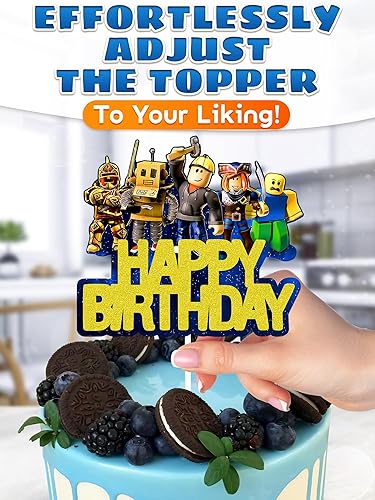 Miniatura 58 de Decoración para tartas de feliz cumpleaños para mujer, decoración vibrante y brillante para tartas con cartón resistente, fácil de instalar