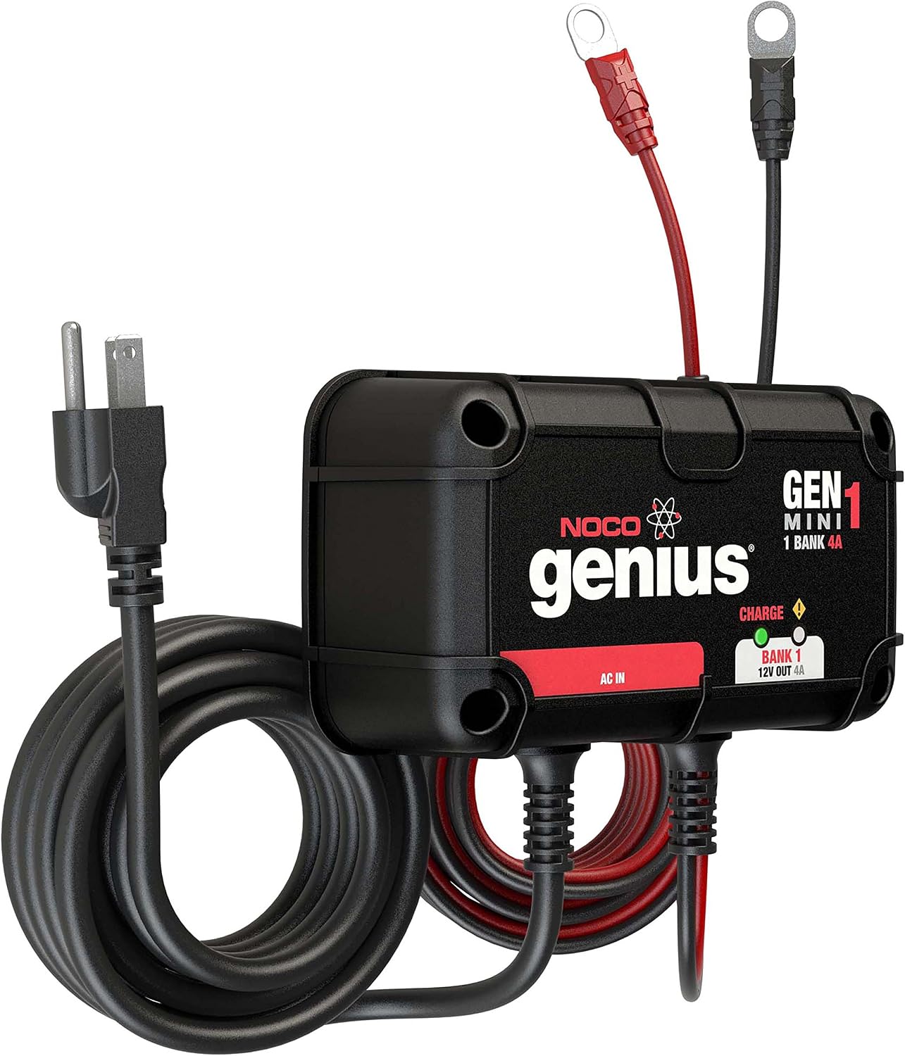 NOCO Genius GENM1, 1-Bank, 4-Amp (4-Amp Per Bank) Fully-Automatic Smart Marine Charger, 12V Onboard Battery Charger and Battery Maintainer