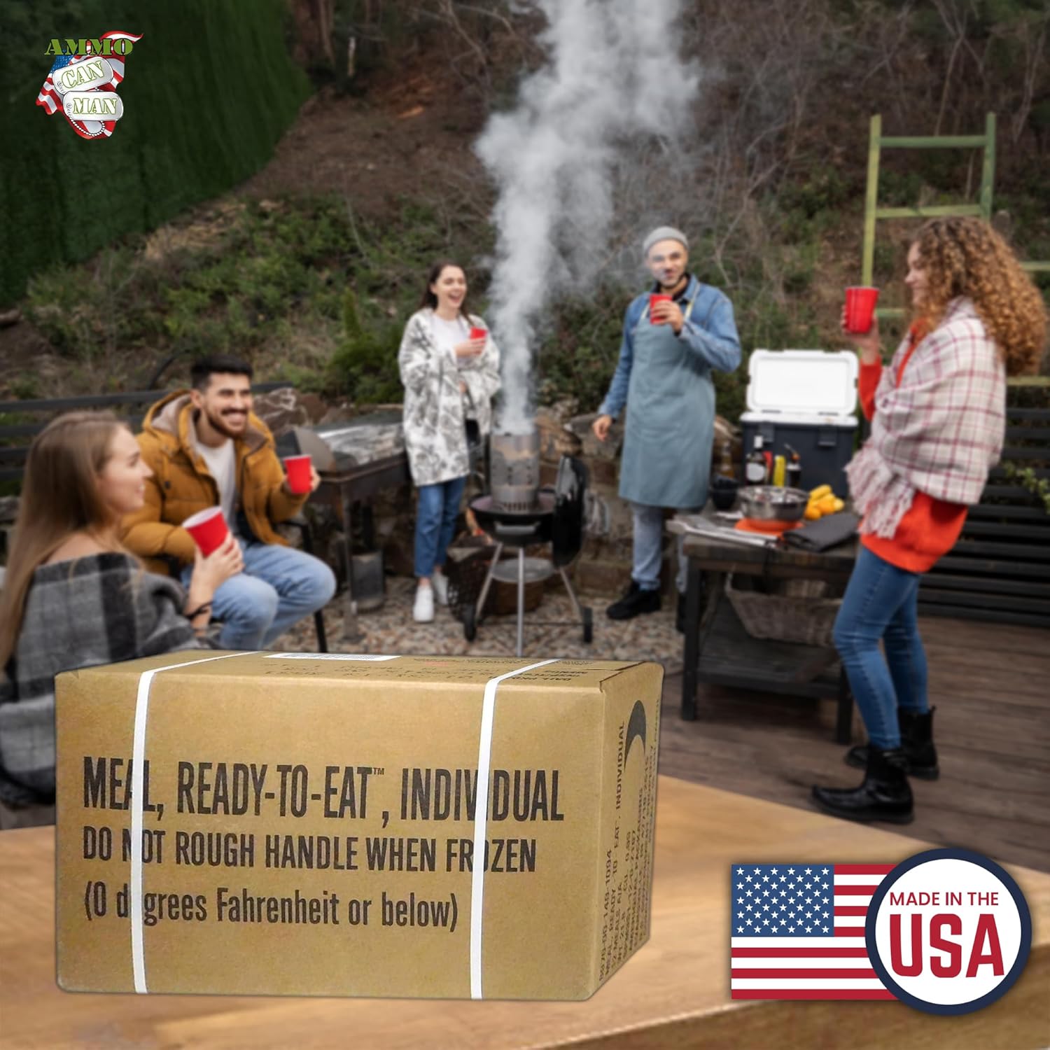 Ammo Can Man U.S. Meal Ready to Eat (Variety Pack of 12) - Freeze Dried Food w/Flameless Heaters, Entree, Side Dishes, & More for Emergency Survival, Hunting, & More - Inspection date 2024 or better
