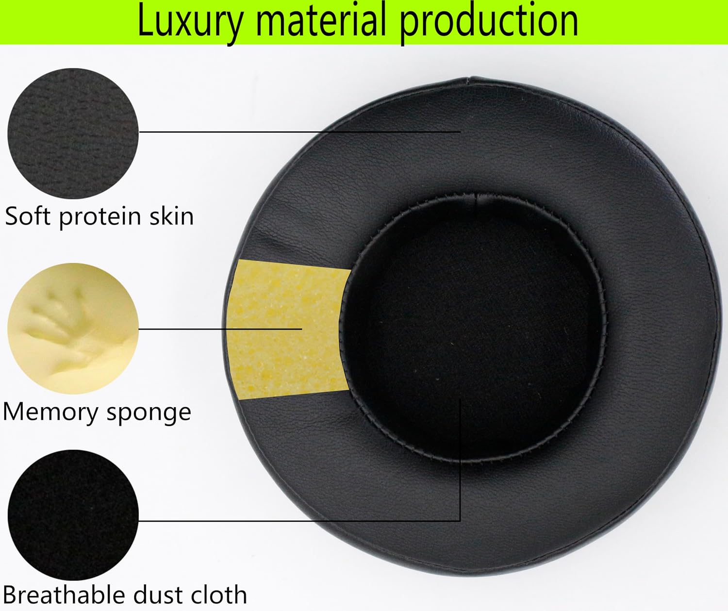 Replacement Ear Pads Compatible with Audio-Technica ATH-AD900X Black image 3