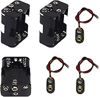 Vista 1 de 3 piezas 6 x 1.5 V (9 V) AA soporte de batería con 3 piezas 9V I tipo Snap conector carcasa de plástico dos capas caja de batería