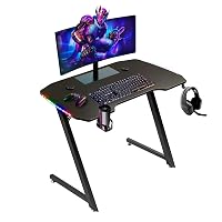 Baroni Home Scrivania Gaming per Computer Ergonomica con Supporto e Gancio Cuffie e Porta Bicchiere