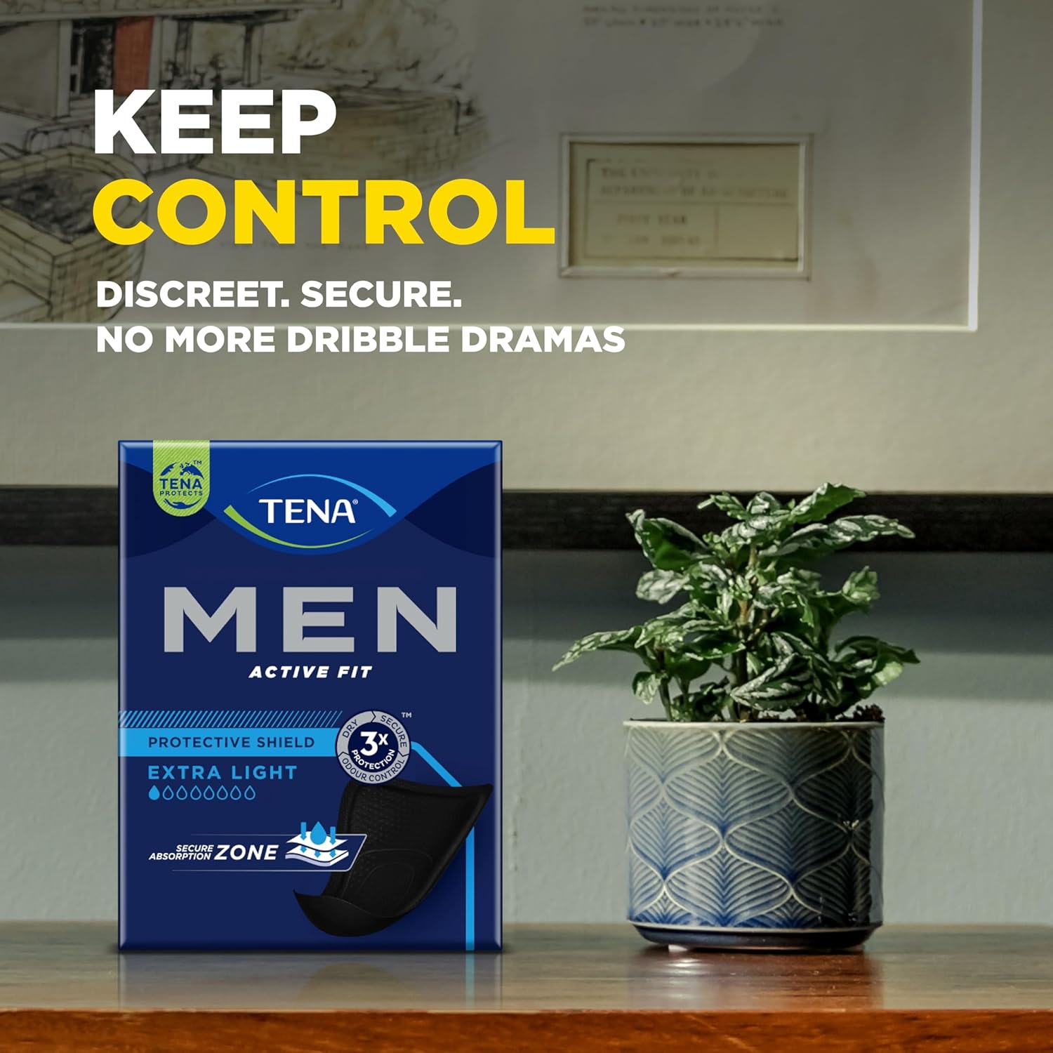 Tena Men Discreet Protection Protective Shield Extra Light - 14 Pack