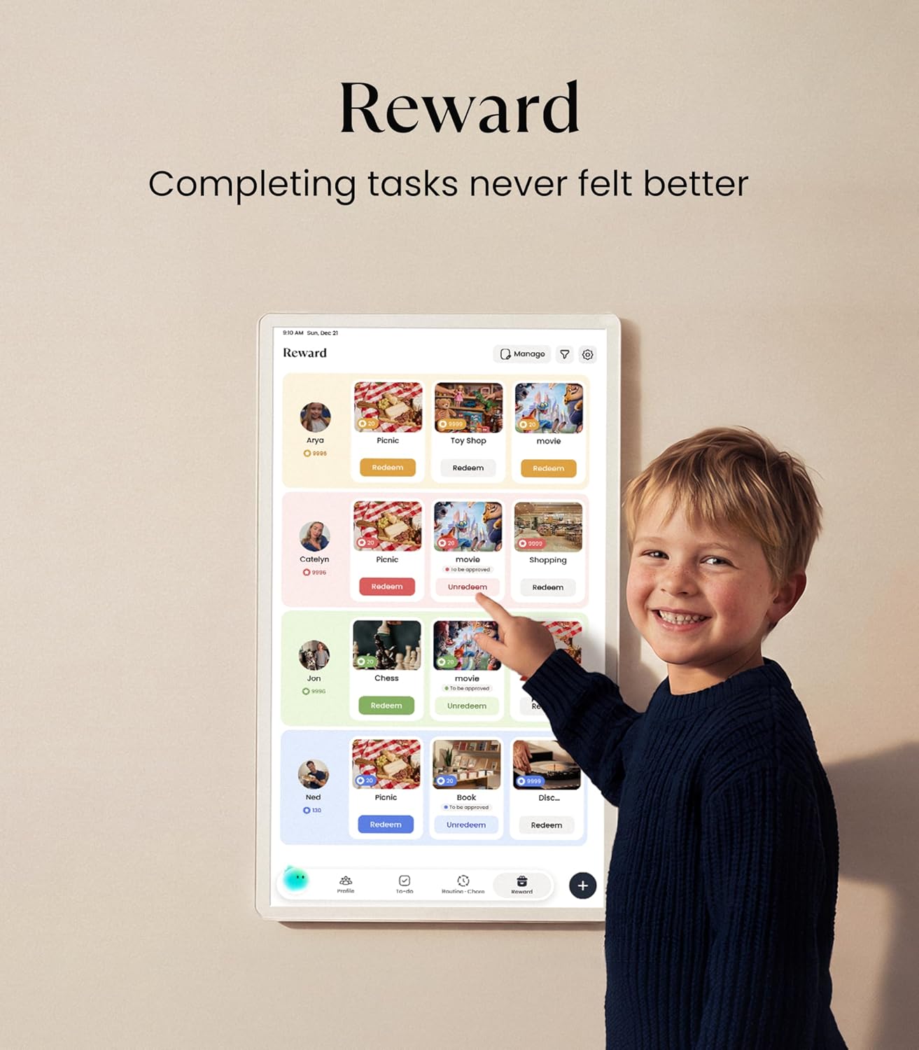 Cozyla Calendar Plus 2: 32"4K Smart Digital Calendar Wall Touch Screen & No Subscription Family Dashboard, Electronic Display for Family System- Chore Chart, Meal Planner, Support App Store Wall Mount