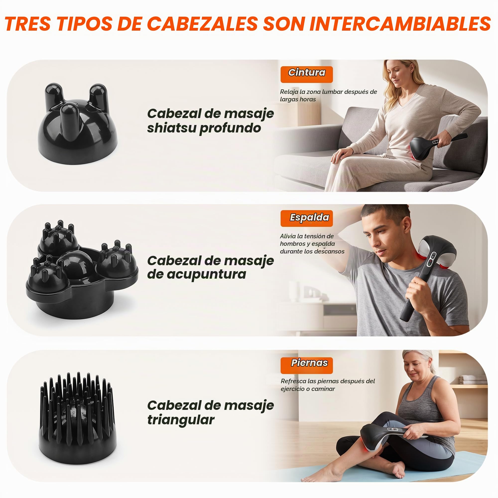 Snailax Masajeador de mano eléctrico para masaje de percusión inalámbrico recargable con calor, masajeador portátil para aliviar el dolor