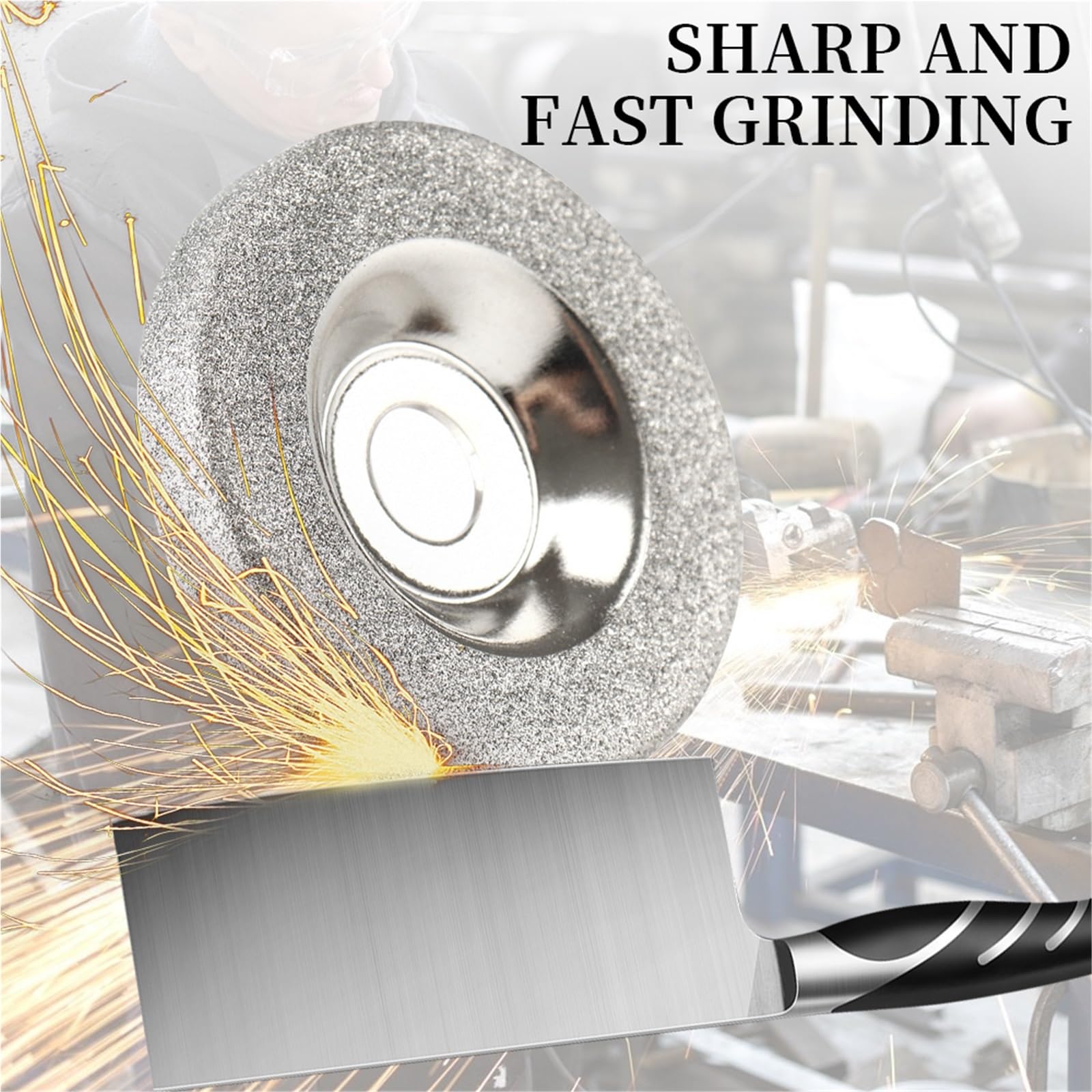 Taza de muela abrasiva de diamante de 50 mm - Fresa de esmeril de 2" for un pulido eficiente - Grano 150/180/320(320GRIT 2Pcs)