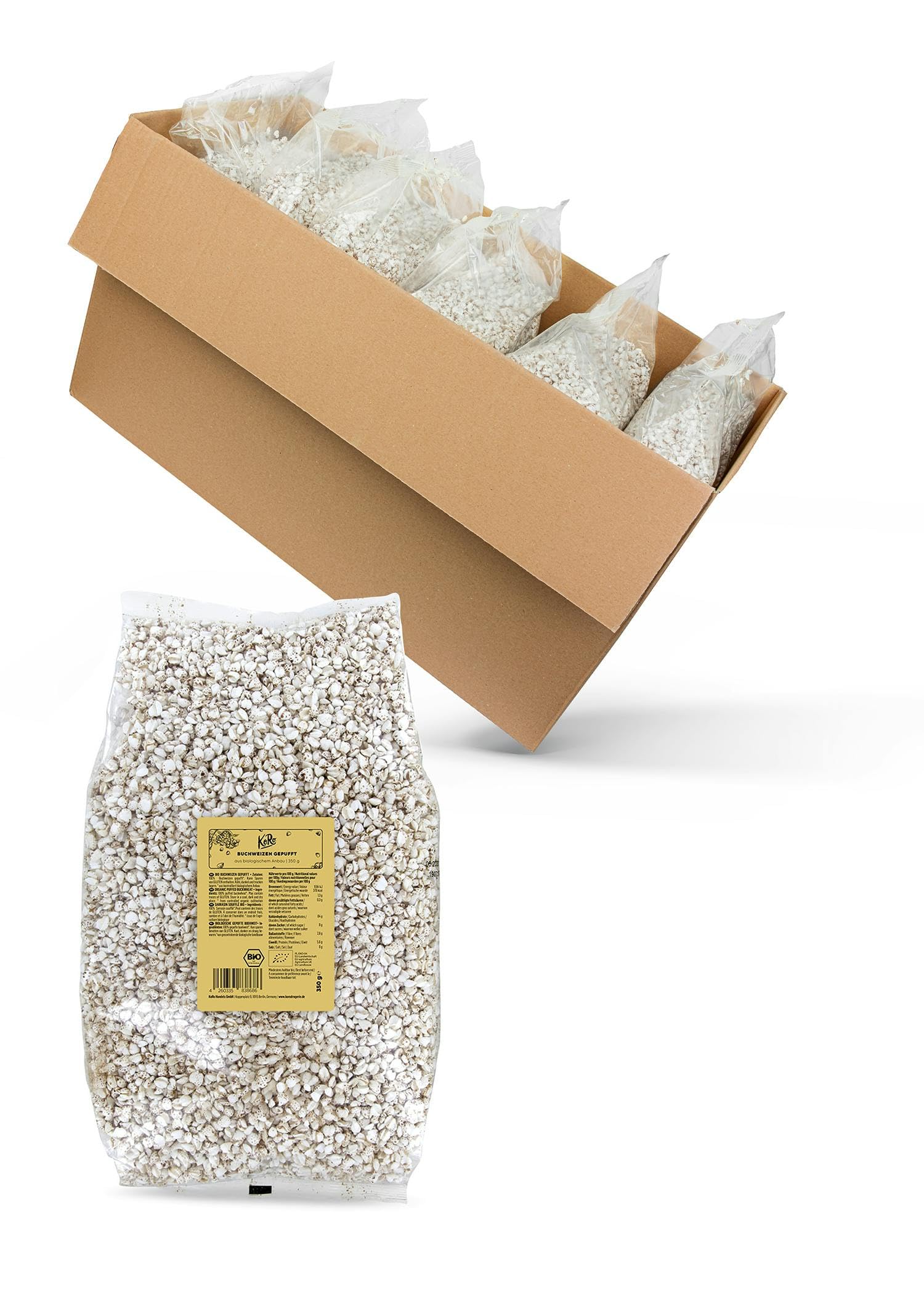 KoRo - Grano saraceno soffiato bio 6 x 350 g - Bio e vegan - Cereali da colazione - Nel latte o nello yogurt