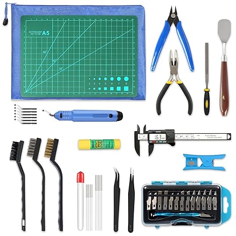 review 45 Pieces 3D Printer Tools Kit, YEETIN 3D Printing Accessory Includes Deburring Tool, Digital Caliper, Art Knife Set, Tube Cutter, Storage Bag Suitable for 3D Print Removing, Cleaning, Finishing