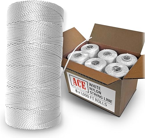 Miniatura 35 de Línea de cuerda rosa fluorescente - Cuerda de nailon trenzado #18 - Longitud de 250 pies - Cordel de nailon para herramientas de jardinería o rosa