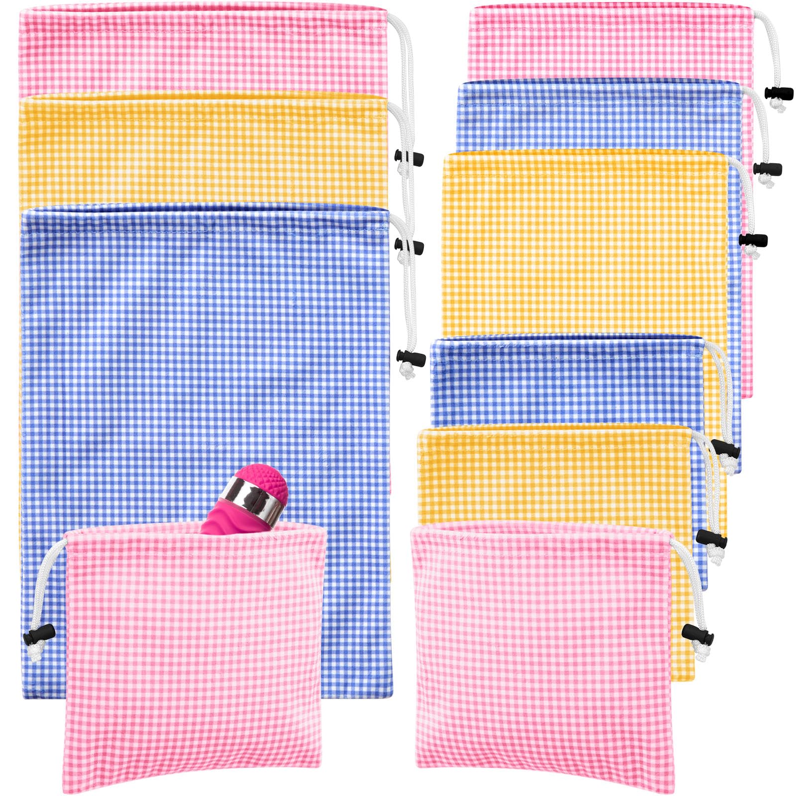 Amylove 9 Pcs Satin Game Toy Storage Bag Silk Drawstring Bags Gift Bags Pouches for Lightweight Toys Organizer Stuff Sack Foldable Travel Pouch for Women, 3 Sizes(Macaron Color) โ image 1