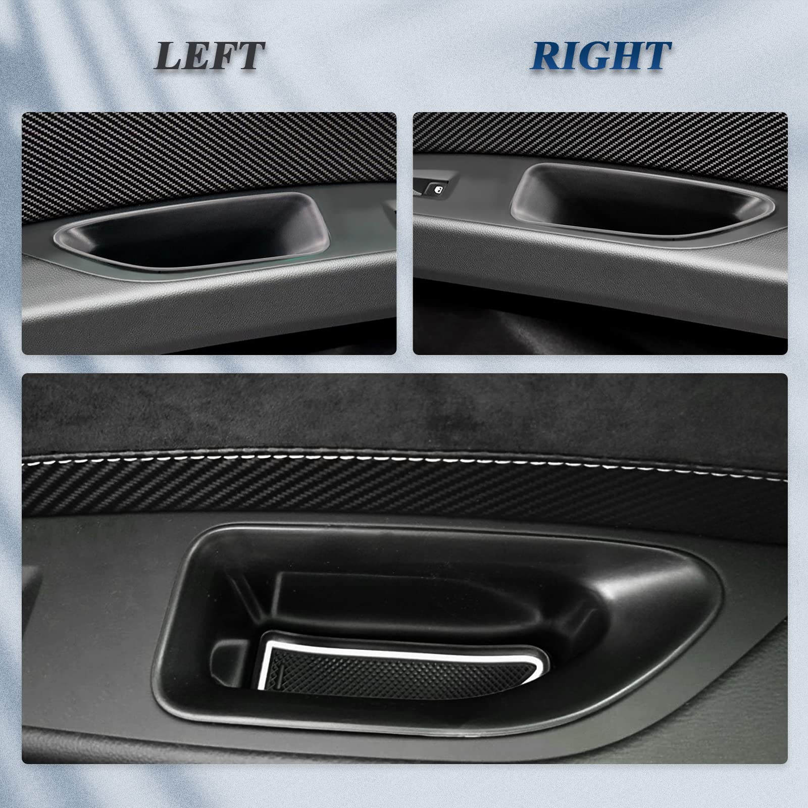 BIBIBO Wewnętrzna osłona samochodu uchwyt samochodowy do Seat Leon MK3 5F ST FR/Cuprì Leon, oryginalny organizer do przechowywania wnętrza samochodu z matą antypoślizgową (2 sztuki)