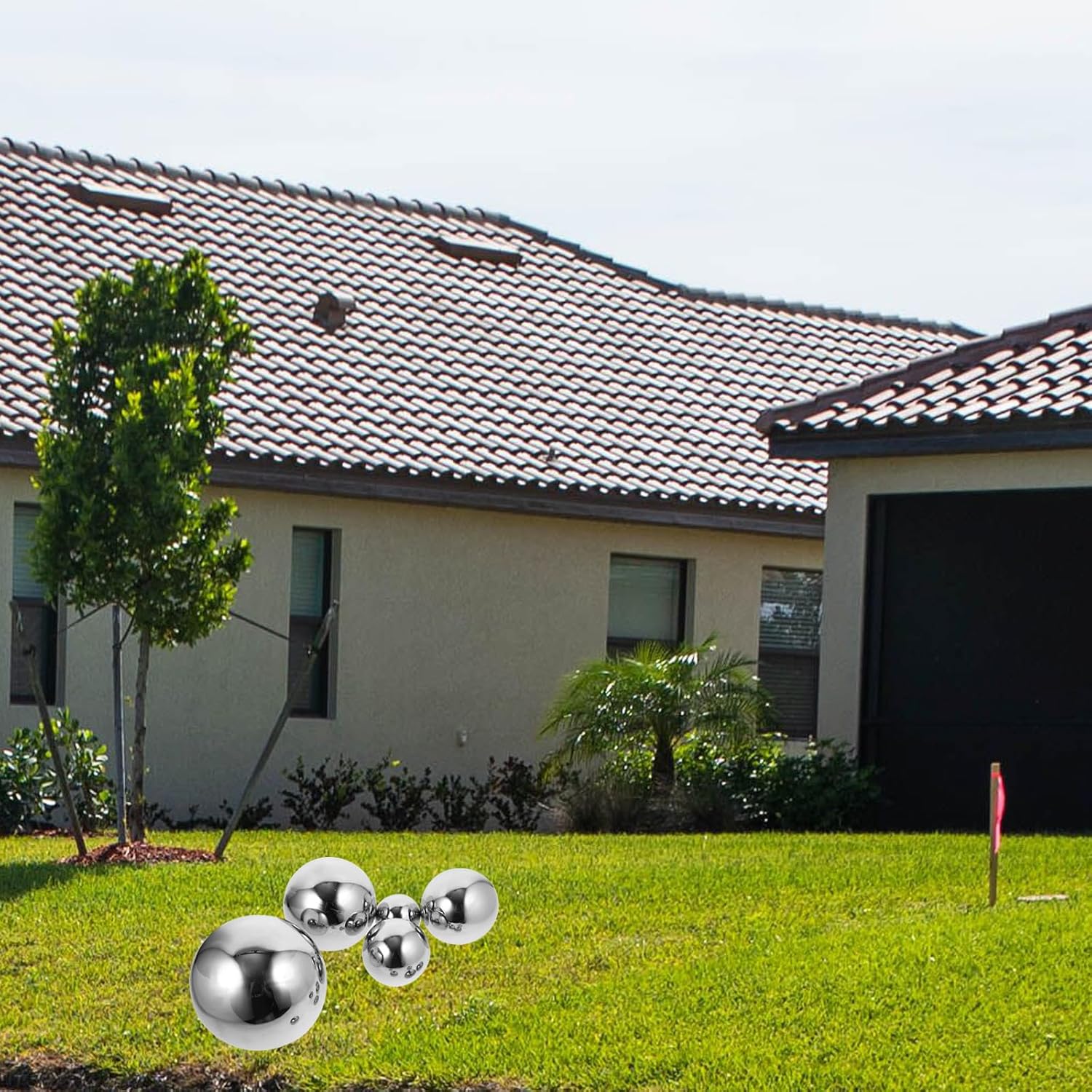 TOYANDONA 10pcs Hollow Floating Stainless Steel Gazing Balls Garden Reflective Globes Polished Mirror Spheres for Outdoor Lawn Pond and Pool Decoration