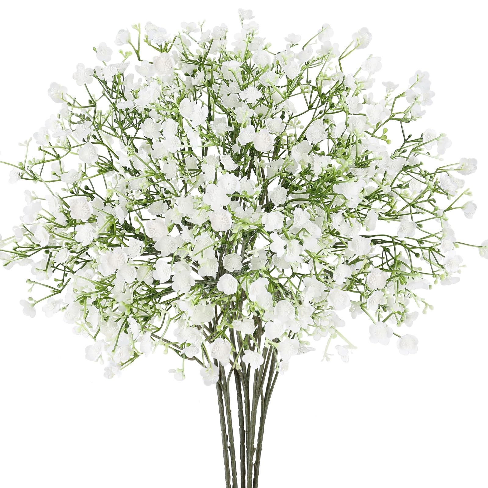 Gypsophila Artificial Flowers, 6Pcs Baby Breath Flowers Bouquets, White