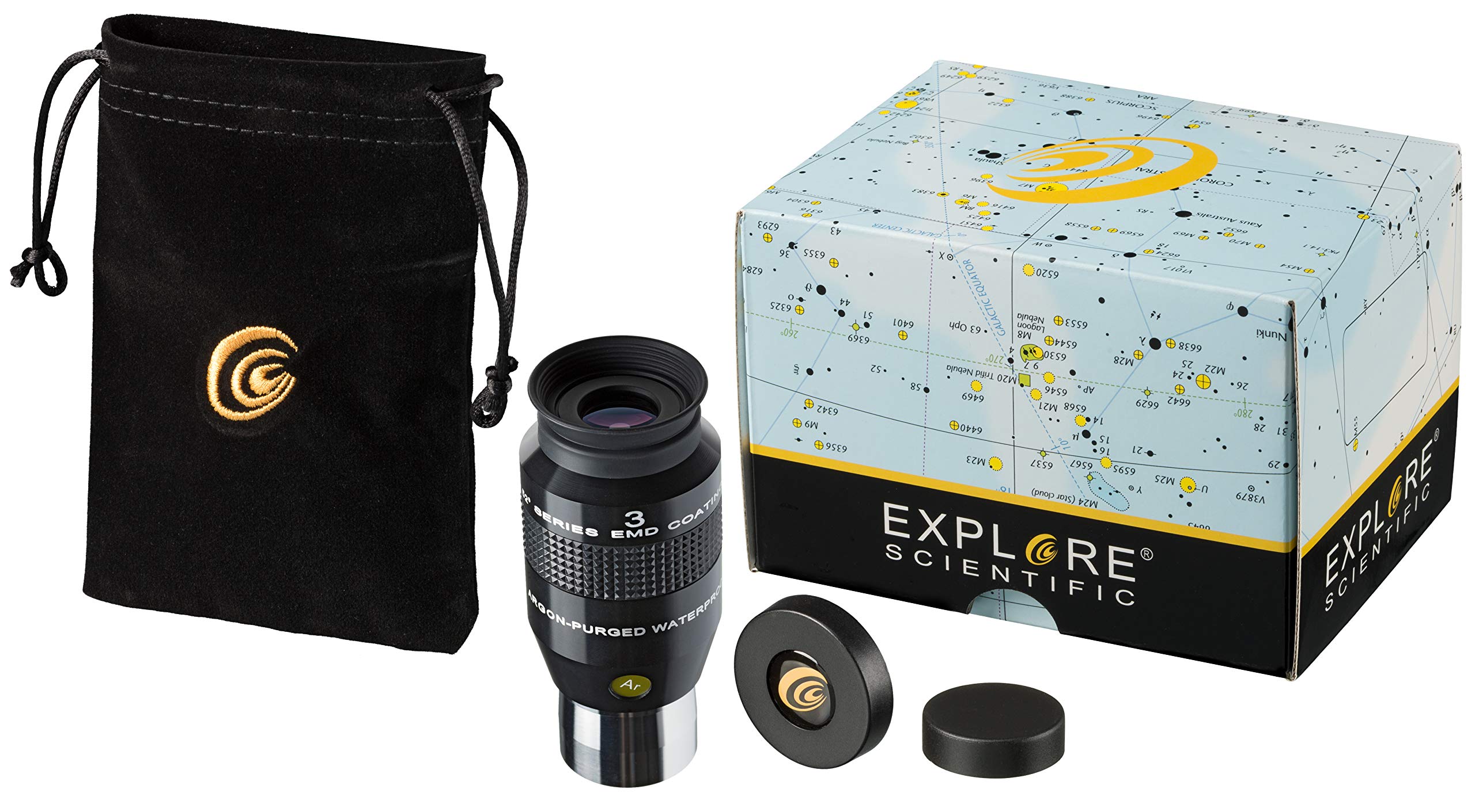 Explore Scientific 219503 52° LER 52 ° 3 mm Ar (1.25 ") per Telescopi con Rivestimento EMD di qualità, Nero