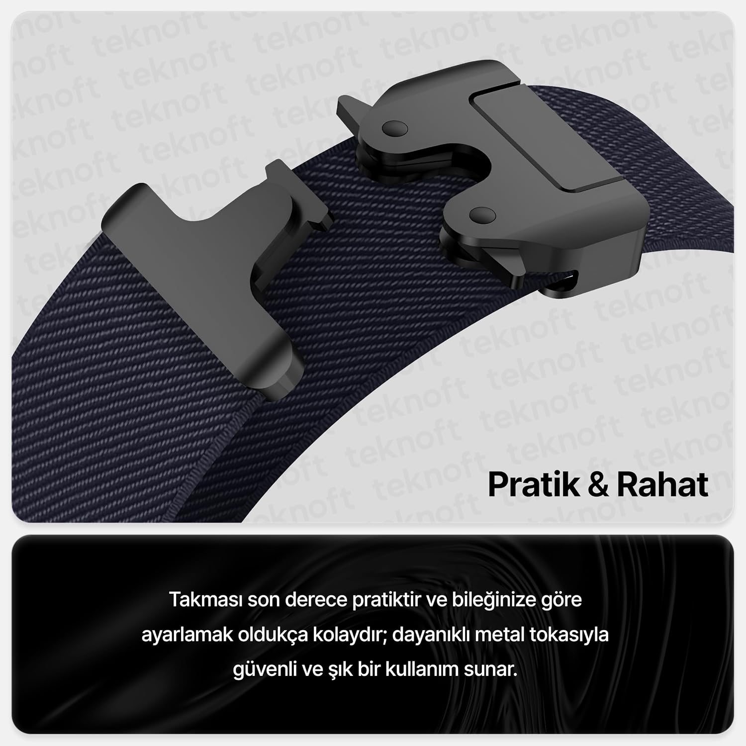Teknoft 22mm ile Uyumlu Saatler için Steel Loop 46mm Yumuşak Kumaş Kordon HUAWEI Watch (GT6 Pro/GT6/GT5 Pro/GT5/GT4/Watch 4 Pro/GT3/GT3 Pro/GT2/GT2 Pro)