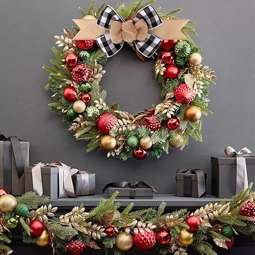 Miniatura 8 de 2 lazos de arpillera prefabricados hechos a mano con alambre de búfalo blanco y negro para coronas, decoración de árbol, envoltura de regalo,