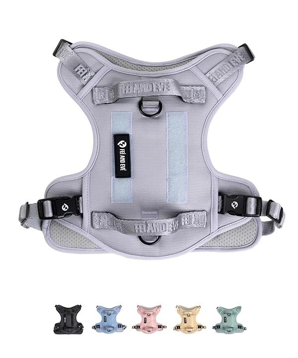 2026 New Edition, Fei & Eve Classic Dog Harness - Quick-Release Buckles | 3-Point No-Pull Control | Heavy-Duty 900D Nylon | Dual Safety Handles | Breathable Mesh | Adjustable Fit | X-Large,Gray by Fei and Eve - Used condition - US$17.80