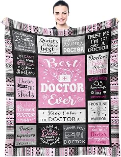 Doctor Gifts, Gift for Doctors Blanket 60"x50", Retirement Doctors Female, Doctor Appreciation Gifts, Best Doctor Ever Gifts, Thank You Gift for Doctors Day