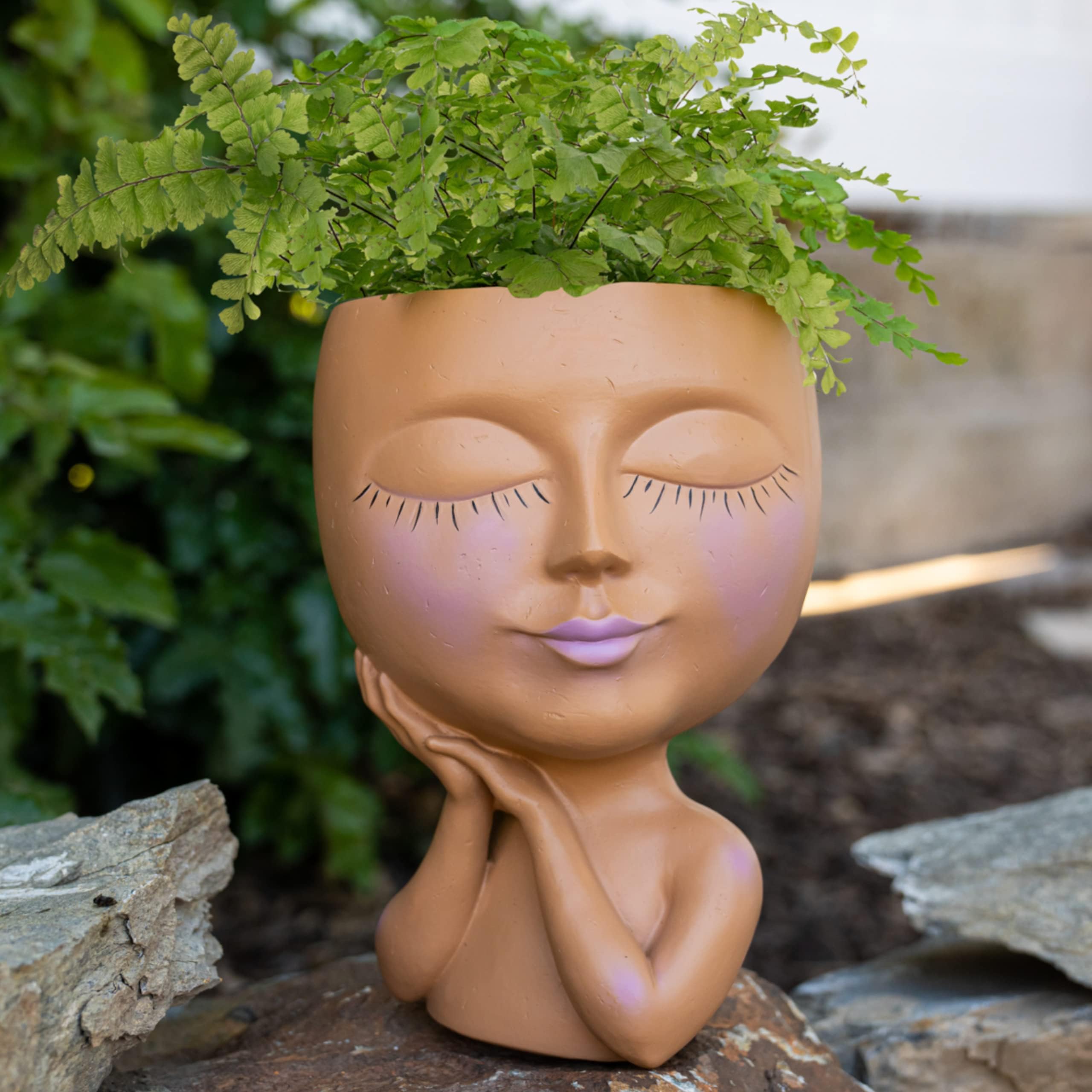 Men Face Flower Pot Cute Head Planter Pot Resin Flower Pot