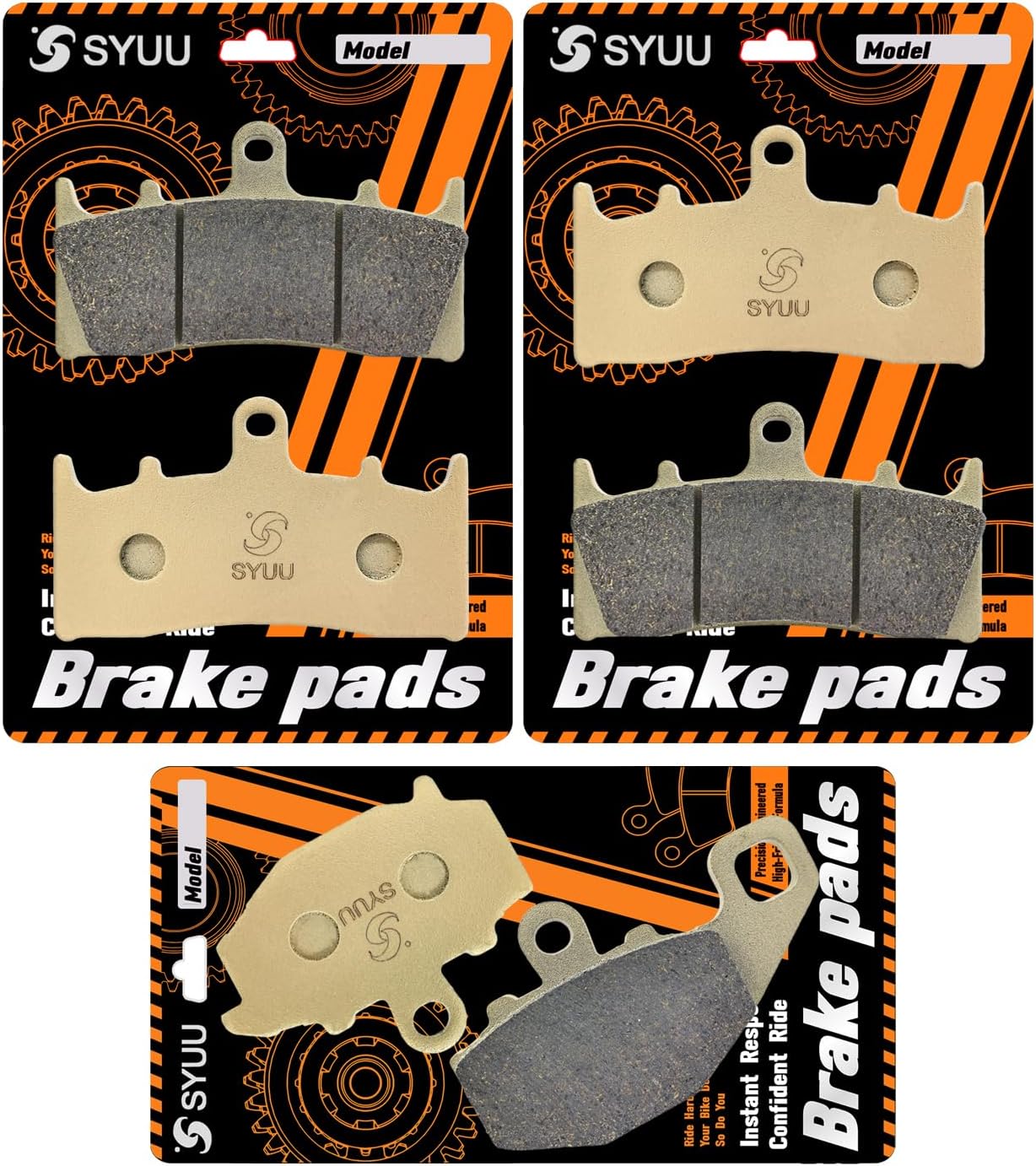 S SYUU High-Performance Reliable Motorcycle Front Rear Brake Pads Compatible with Kawasaki ZX 6R ZX6R ZX 600 98-01 ZX9R ZX 9R Ninja 96-01 ZX6R ZX636 2002 - Low Noise, Easy Installation FA188F FA192R