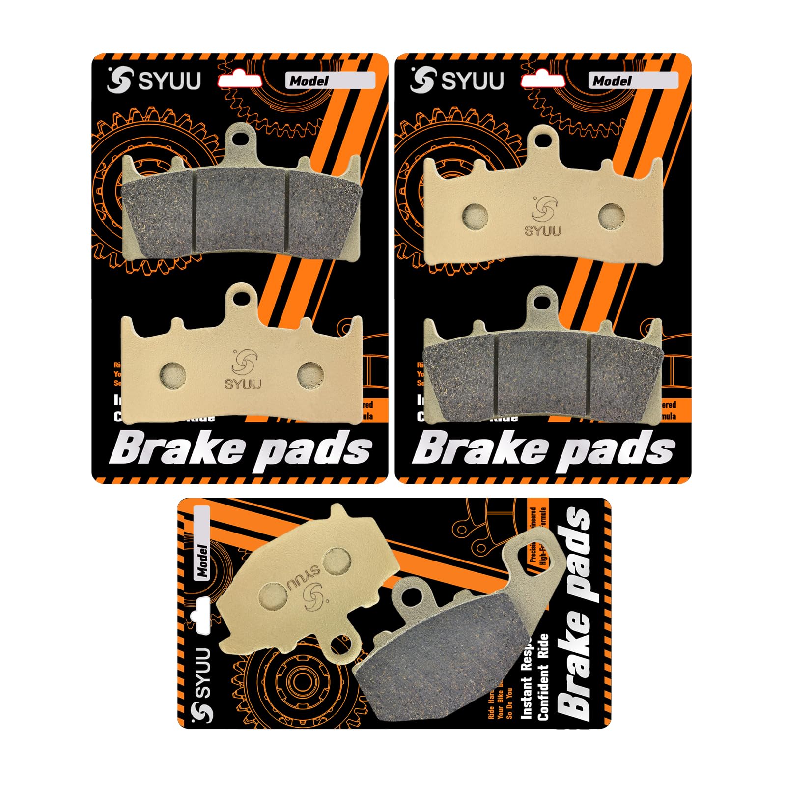 S SYUU Motorcycle Front Rear Brake Pads Brakes Compatible with Kawasaki ZX 6R ZX6R ZX 600 98-01 ZX9R ZX 9R Ninja 96-01 ZX6R ZX636 2002 FA188F FA192R