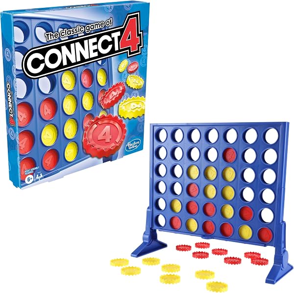 Hasbro (HASBRO) Connect Four Tic Tac Toe, Suitable for Ages 6 and Up, 2-Player Family and Children's Strategy Board Game, Table Game, Puzzle, Competitive Board Game, Educational, Brain Training - 1