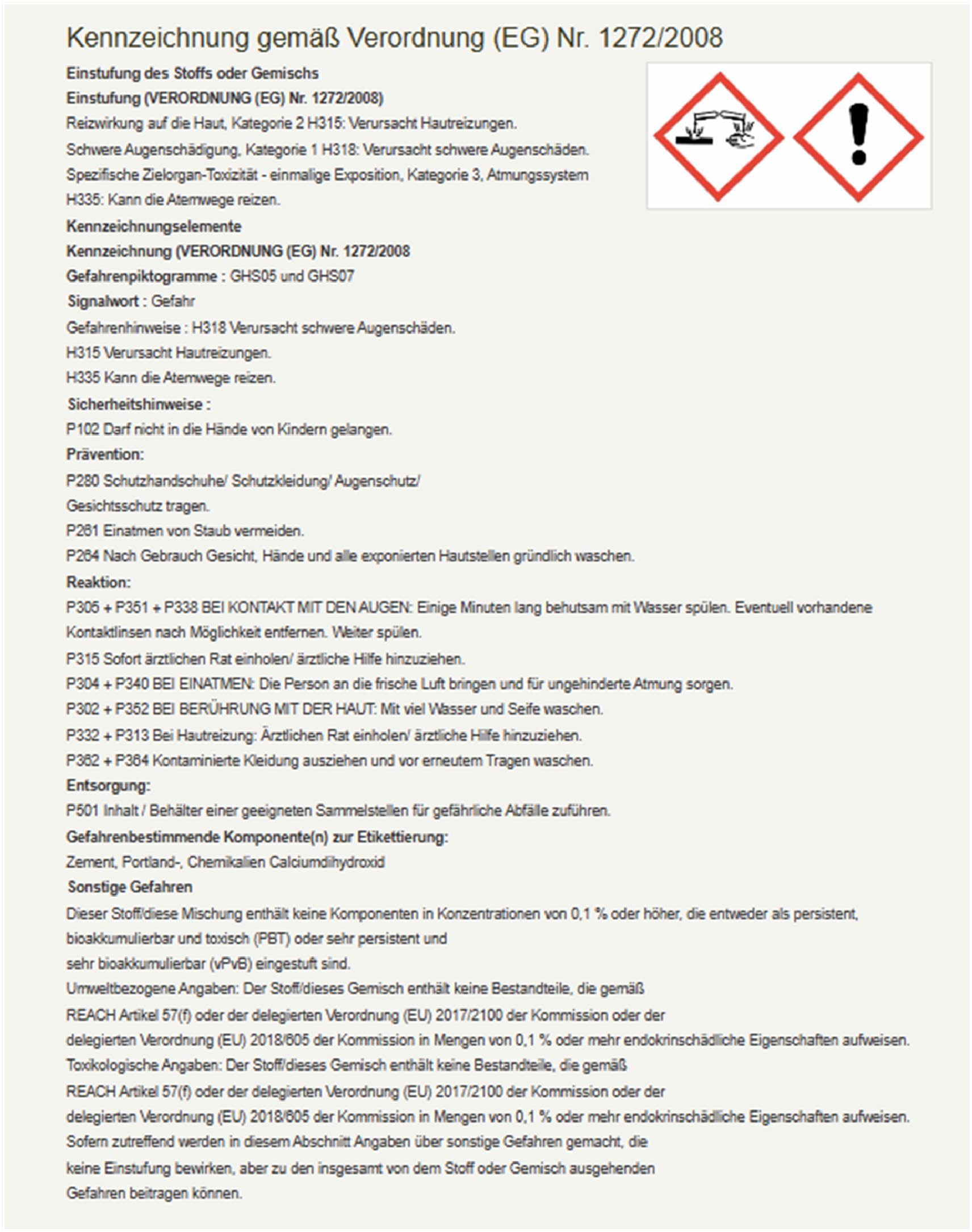 PCI Polyfix 5 Min. 15 kg Blitz-Zement-Mörtel zum Ausbessern, Befestigen und Montieren