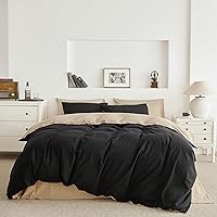 Vista 12 de SUSYBAO Juego de funda de edredón de mezclilla tamaño King, 100% algodón lavado, 3 piezas, 1 funda de edredón retro azul mezclilla con lazos