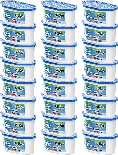 Absorbentes de humedad, paquete de 24, deshumidificador compacto para armario, cajas eficientes de absorción de humedad, absorbente de humedad para