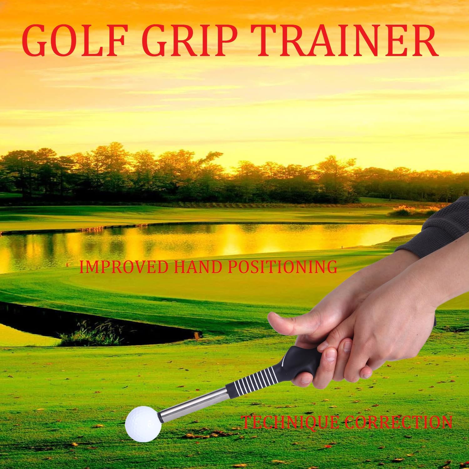 WIGERLON Retractable Golf Swing Training Aid,Golf Swing Practice Stick,Golf Grip Trainer,Golf Swing Aid for Warm-up,Click Stick Golf Trainer for Right Handed New