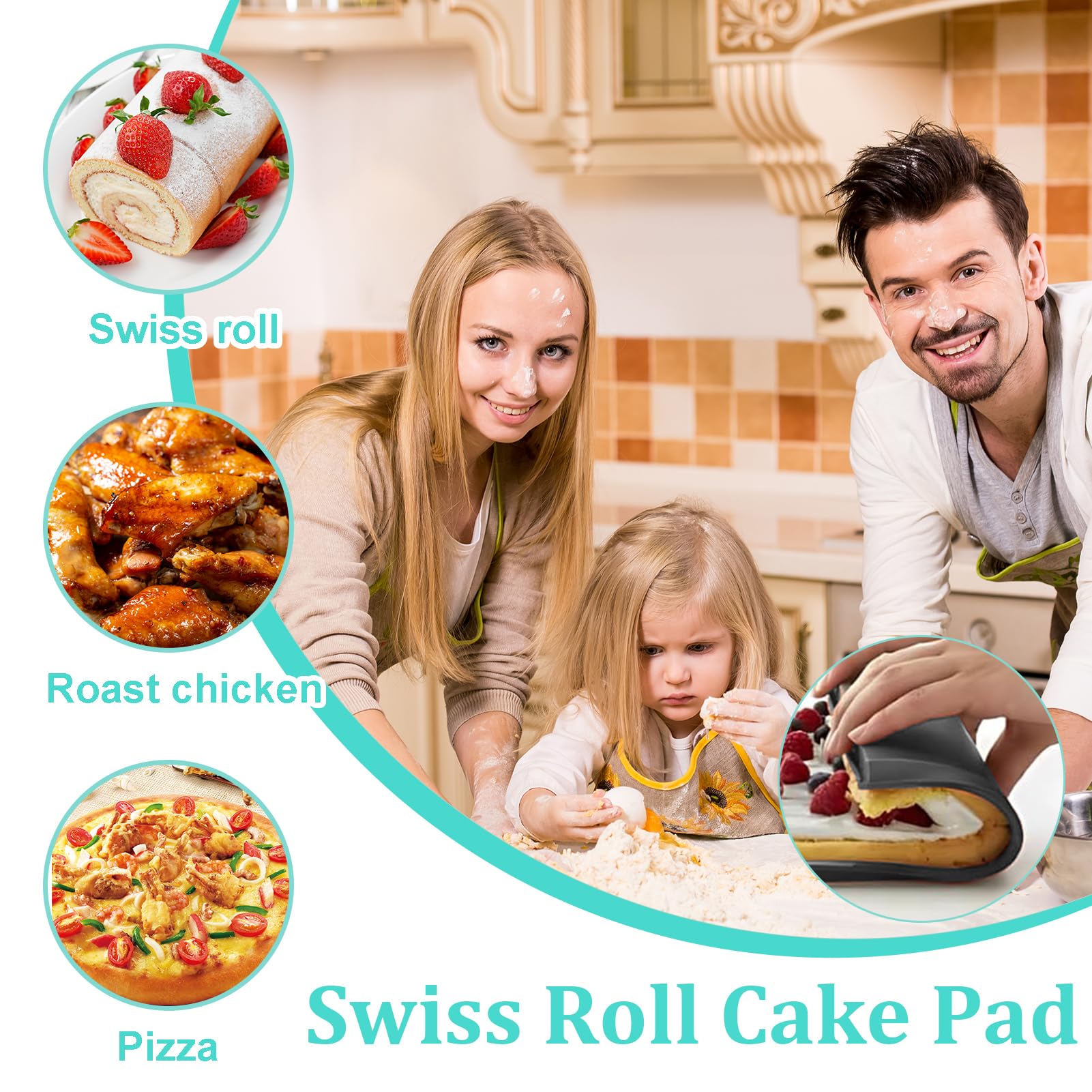NoStik verstevigde bakmat met rand 30 x 40 cm silicone