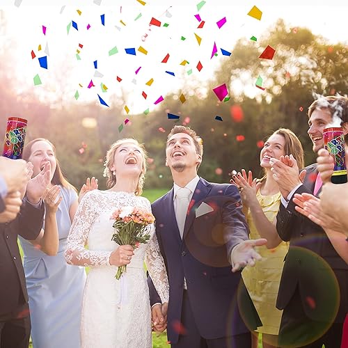 Miniatura 5 de Cañones de confeti para boda, cumpleaños, graduación, baby shower, niños, suministros de fiesta divertidos, decoraciones y recuerdos (colorido)