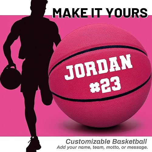 Miniatura 16 de Balón de baloncesto personalizado – Tamaño oficial 7/6 | Balón de baloncesto de cuero para interiores y exteriores con nombre | Ideas para regalos