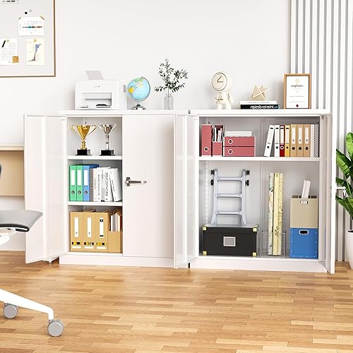 Miniatura 2 de INTERGREAT Armario de almacenamiento de metal para garaje, armario de almacenamiento con cerradura de 36 pulgadas con 2 puertas y 2 estantes