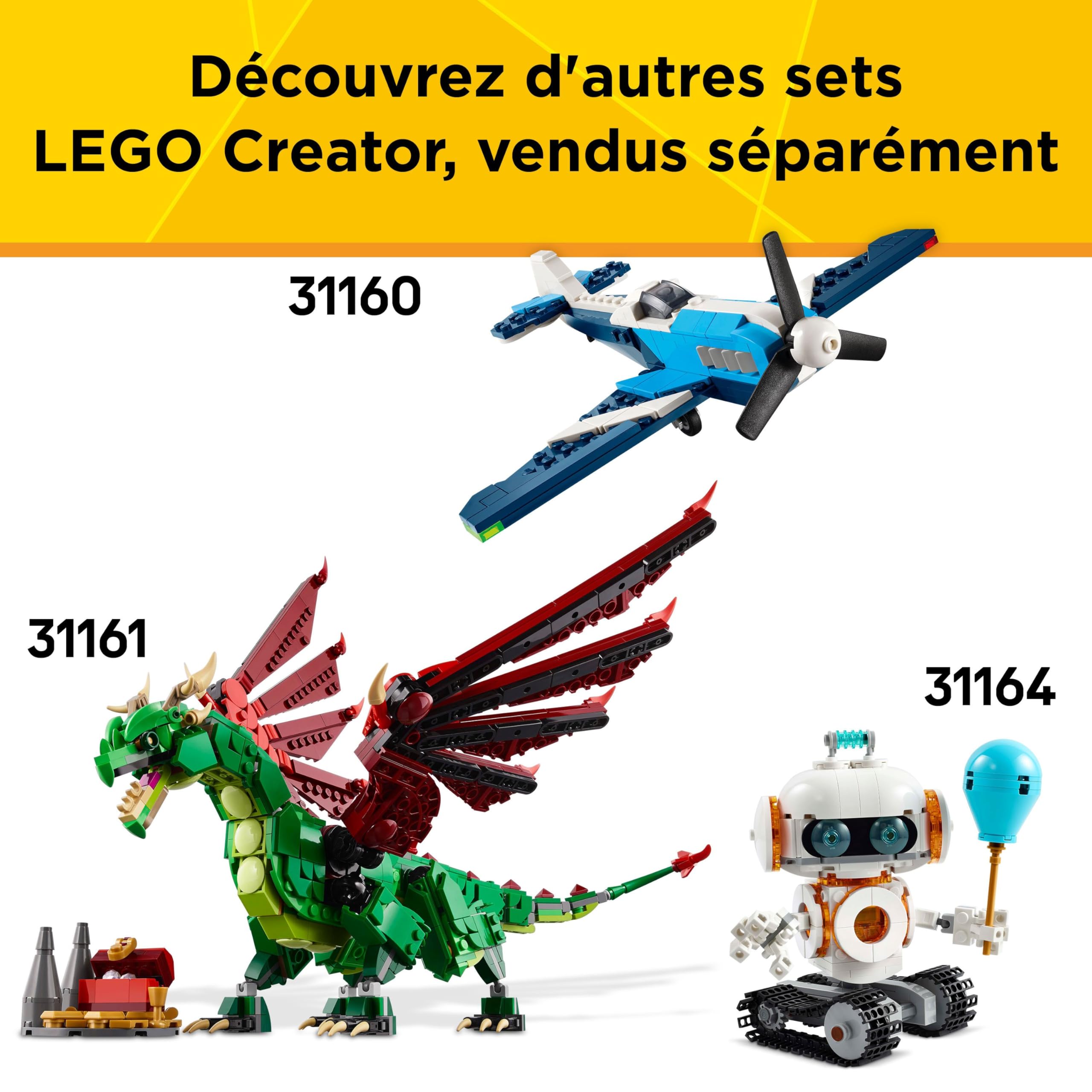 LEGO Creator 3-en-1 Animaux sauvages : l’araignée surprenante - Se transforme en scorpion ou en serpent - Jeu de construction pour garçons et filles amoureux de la nature - Idée cadeau dès 7 ans 31159