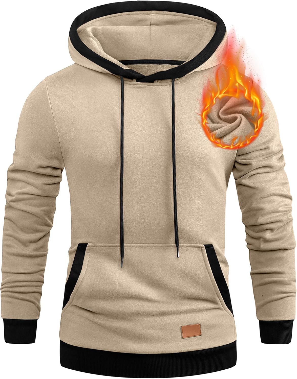 JMIERR Men's Cotton Casual Hoodies Sweatshirts Fashion Long Sleeve Drawstring Fleece Pullover Hoodie with Pockets - Image 5