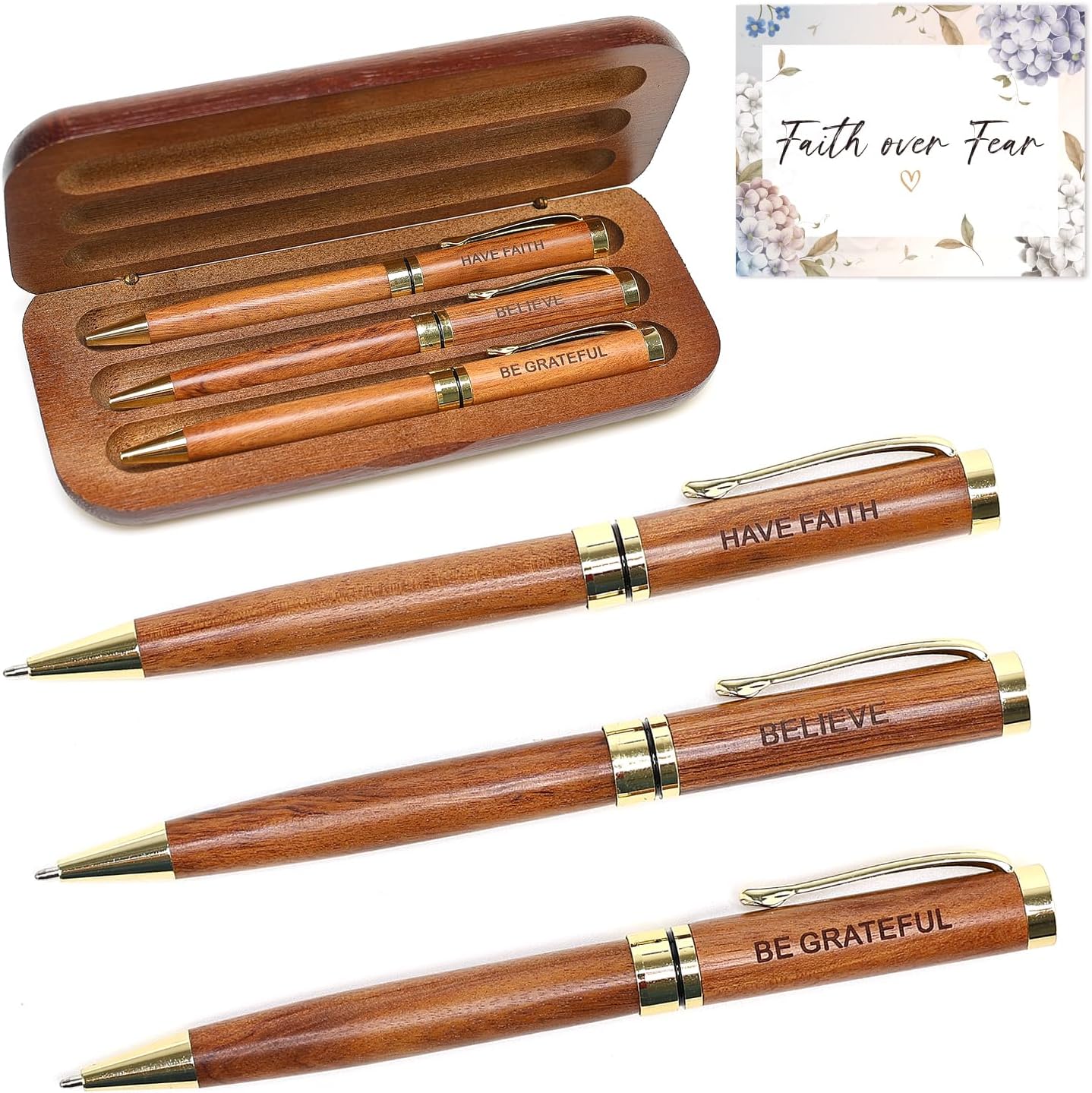 Christian pen and pencil set with Bible verses for teens