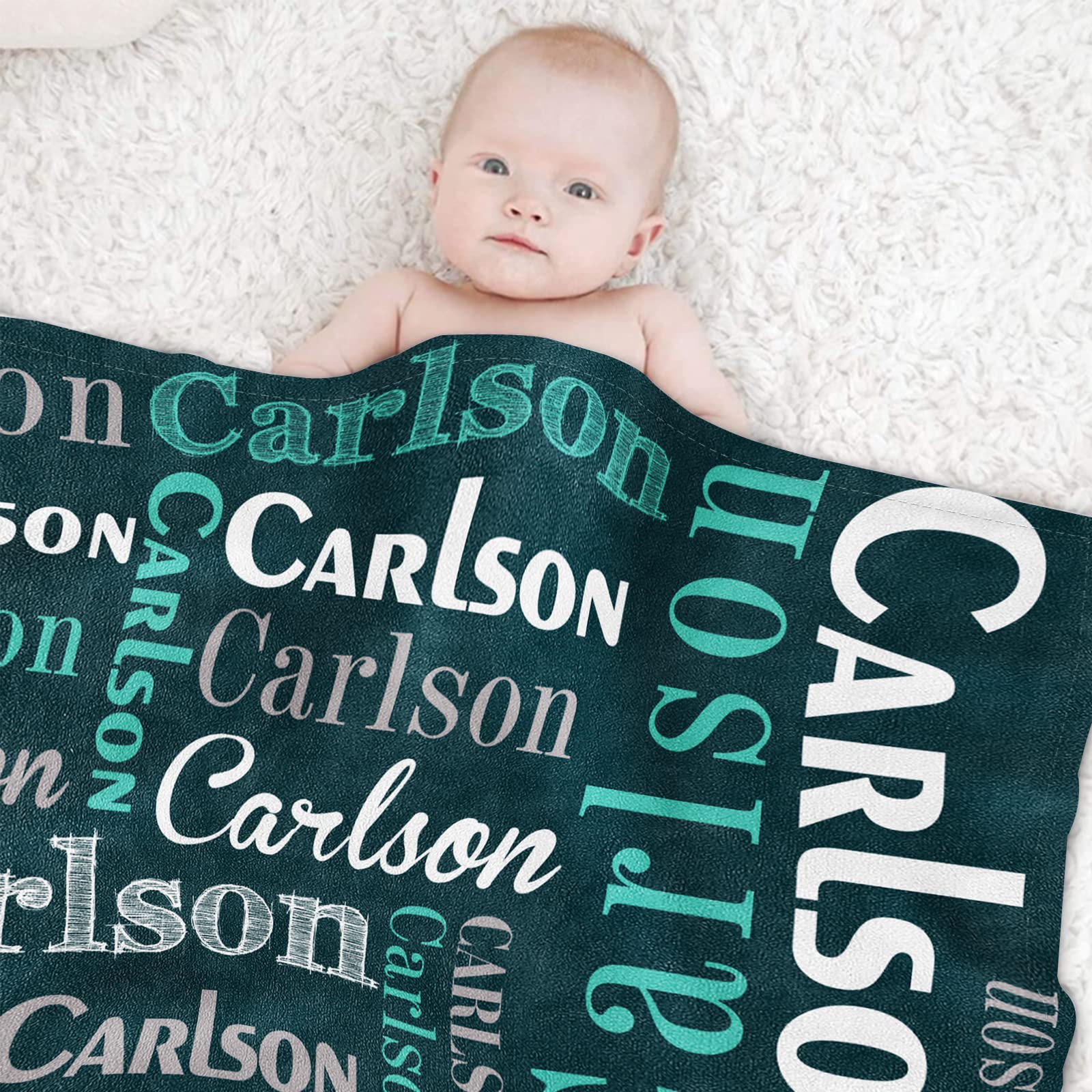 Personalized Blankets with Name for Kids, Customized Baby Blankets for Boys Girls, Super Soft Personalized Name Blanket for Kids Adult Birthday Christmas Mothers Fathers Easter Gift, 30