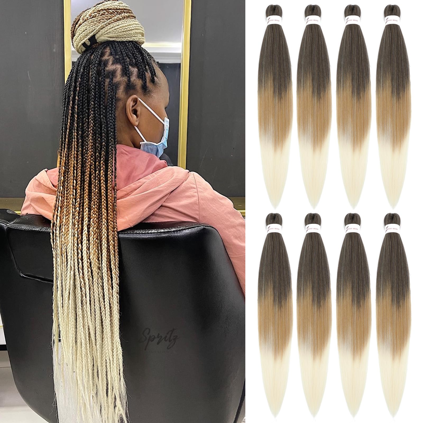 Braiding Hair Pre Stretched 18 Inch 8 Pack Braiding Hair Extensions Itch Free Soft Yaki Texture Hot Water Setting Synthetic Crochet Braids Hair For