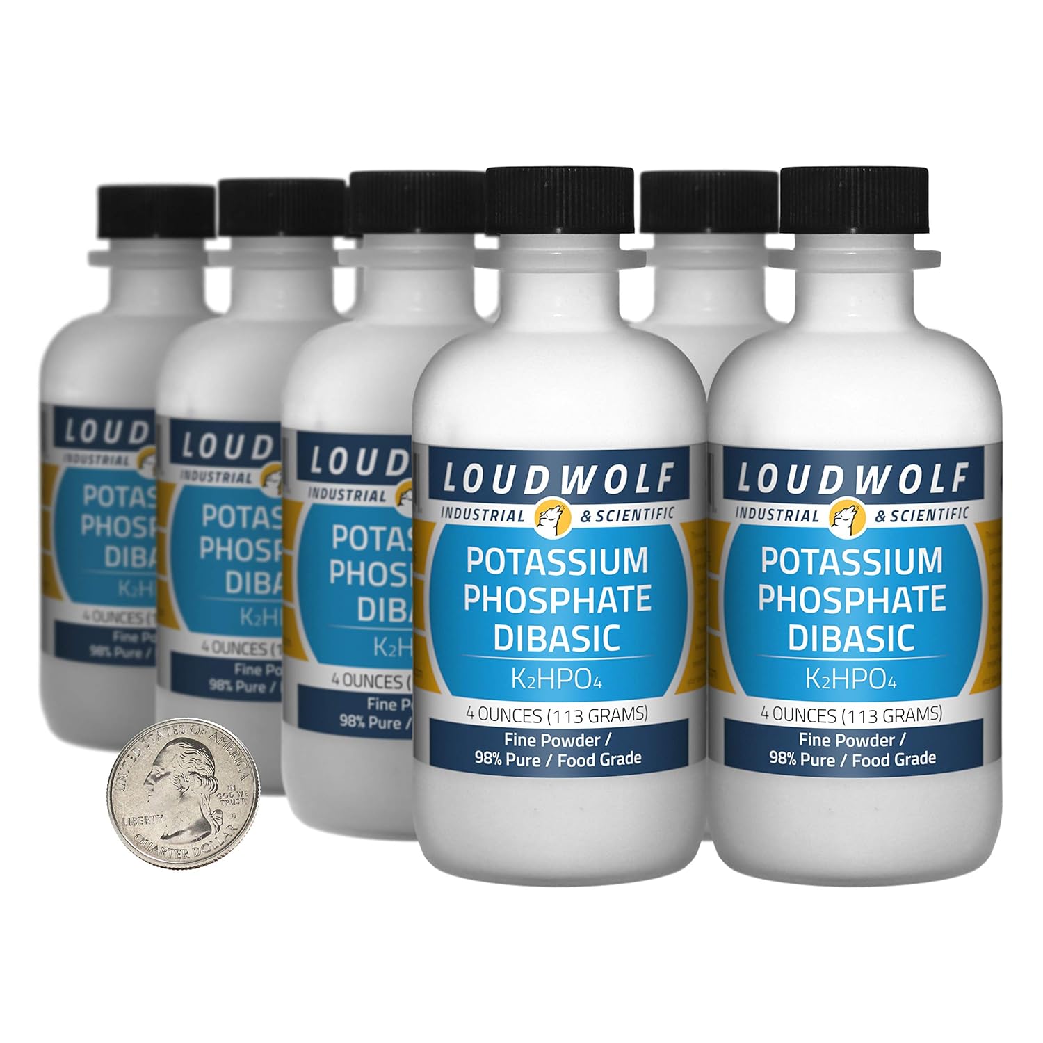 Potassium Phosphate Dibasic / 1 Pound / 2 Bottles / 98% Pure Food Grade/Fine Powder