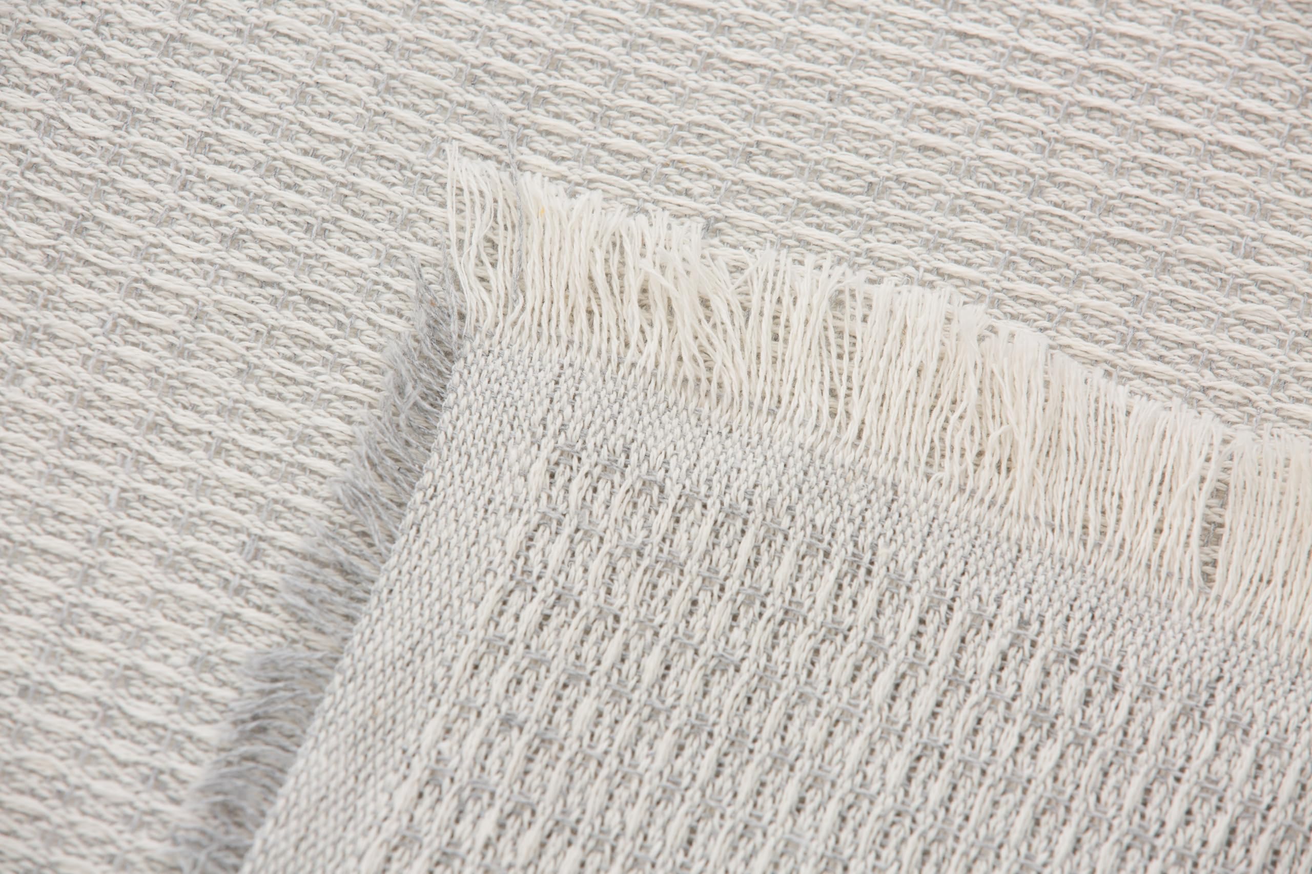Todocama Couverture En Coton Recyclé Extra Douce à Rayures Beige Sable - Couvre-lit Multifonction 180x240 Cm Pour Canapé, Lit Et Toutes Saisons