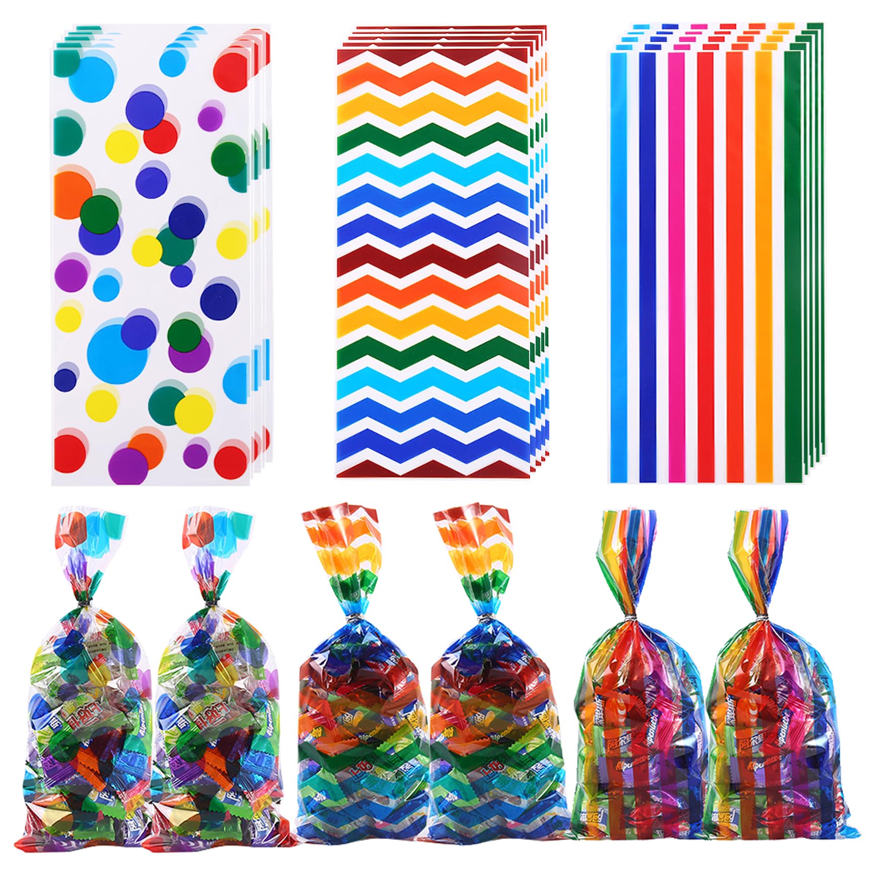 120pcs Small Clear Reusable Plastic Party Bags, 15.1cm X 10cm With Ties - View #11