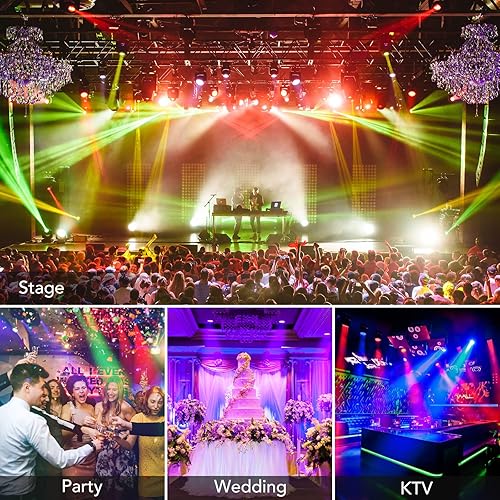Miniatura 3 de Luces de DJ, 1 paquete de 36 luces LED par luces de escenario con control remoto activado por sonido y control DMX, luces de iluminación de