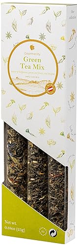 Gourmanity Juego de regalo de muestras de té, mezcla de té verde japonés, novedosa muestra de té verde de hojas sueltas en 3 sabores, variedad de té