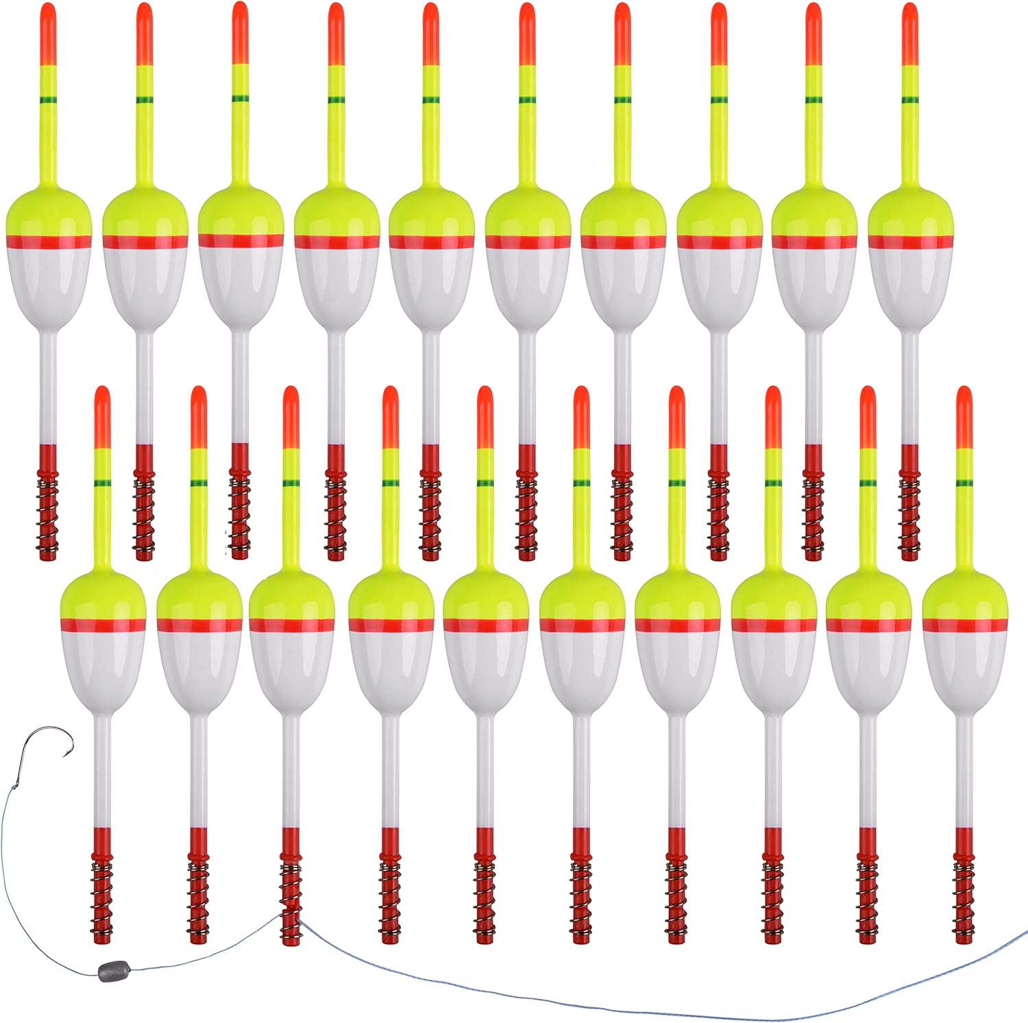 FUSIGO Slip Bobbers for Crappie Fishing Floats and Bobbers Wood Slip Floats Stick Bobbers for Crappie Panfish Walleyes Trout Bass Fishing,5/10pcs